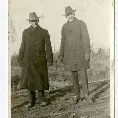 Two men in a field