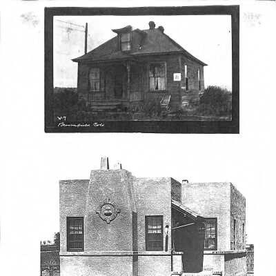 Two photos of Exchange building