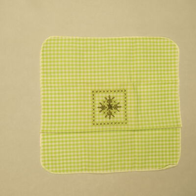 Green Gingham Tablecloth and Napkins