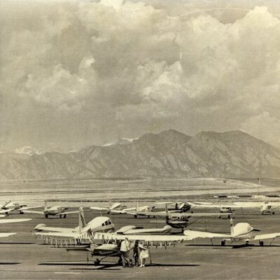 Tarmac at the Jefferson County Airport, circa 1970: Origsize: 8" x 10"; Origformat: Print-Photographic; Resolution: 500dpi