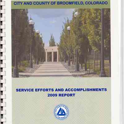 City and County of Broomfield Service Efforts and Accomplishments 2009 report