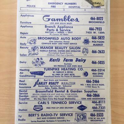 1975 Broomfield City Directory (In Cover Case)