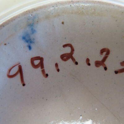 Bottom of bowl.: Origsize: 5" (h) x 9.25" (dia); Origformat: Artifact
