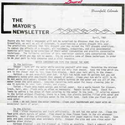 The Mayor's Newsletter April 1981