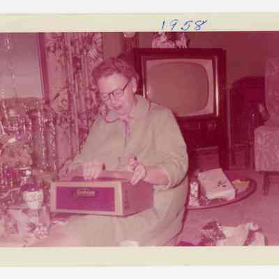 Elizabeth (Lib) Brunner at Christmas 1958