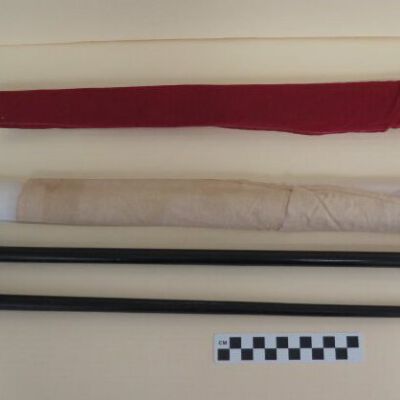 Contents of bag: Origsize: 5.5" (w) x 26.5" (l); Origformat: Artifact