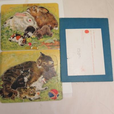 Both puzzles and folder: Origsize: 11" (w) x 8.5" (l); Origformat: Artifact