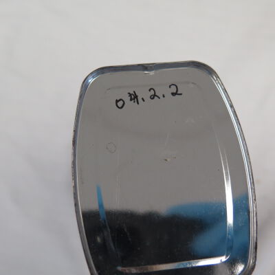 Bottom of tin.: Origsize: 6.5" (h) x 3.75" (w); Origformat: Artifact