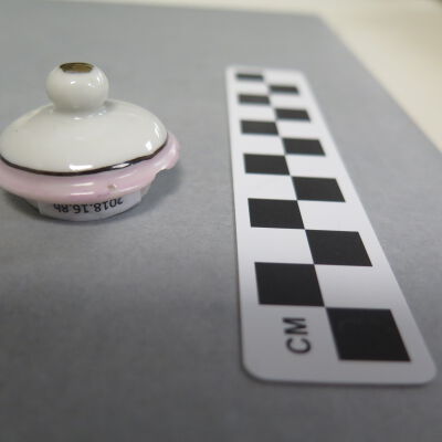 Top of sugar bowl lid.: Origformat: Artifact