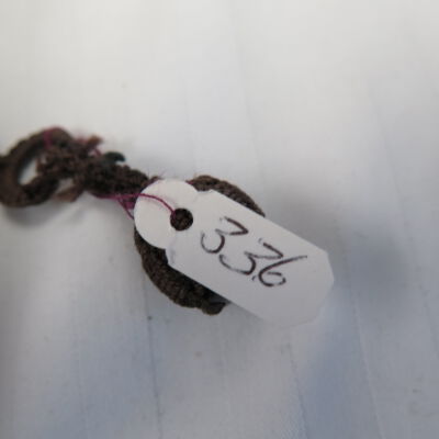 Close up of number on stole.: Origsize: 4" (w) x 52" (l); Origformat: Artifact