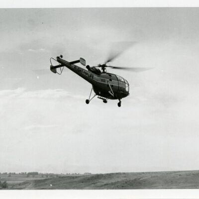 St. Anthony's Hospital "Flight for Life" helicopter, circa 1976: Origsize: 5" x 7"; Origformat: Print-Photographic; Resolution: 725dpi