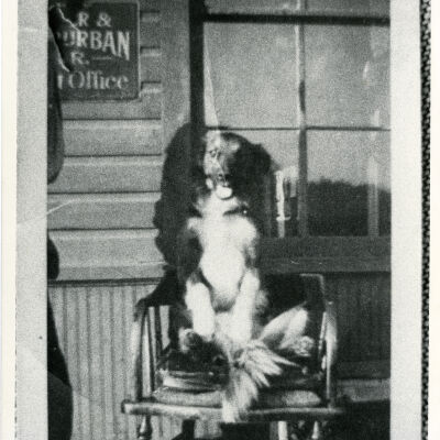 Photocopy of Brownie in Front of the Broomfield Train Depot