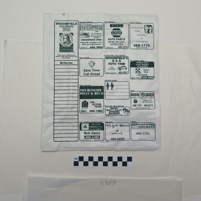 Back of phone book cover.: Origsize: 9" (w) x 11.5" (l); Origformat: Artifact