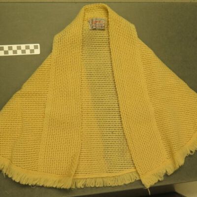 Front of cape.: Origsize: 31.5" (w) x 18" (l); Origformat: Artifact