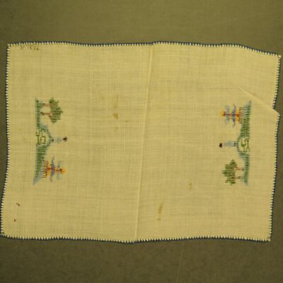 Back of furniture scarf/: Origsize: 9" (w) x 12.5" (l); Origformat: Artifact