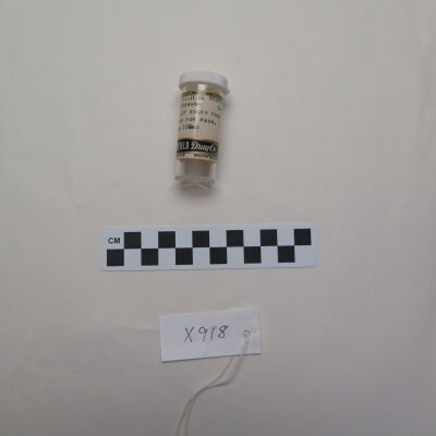 Medicine bottle.: Origsize: 2.25" (h) x 0.75" (d; Origformat: Artifact