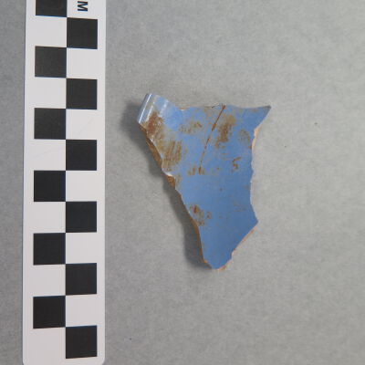 Other side of saucer fragment.: Origsize: .25" (h) x 2" (w) x; Origformat: Artifact
