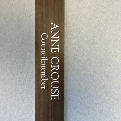 Nameplate for Anne Crouse, Councilmember