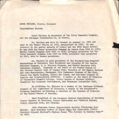 Aksel Nelson Biographical Sketch