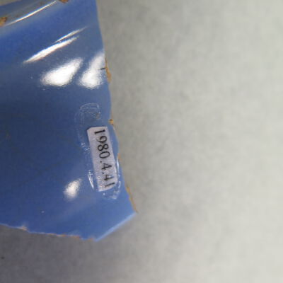 Number of saucer fragment.: Origsize: .25" (h) x 2" (w) x; Origformat: Artifact