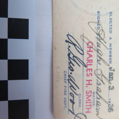 Number on card.: Origsize: 4" (w) x 2.5" (l); Origformat: Artifact
