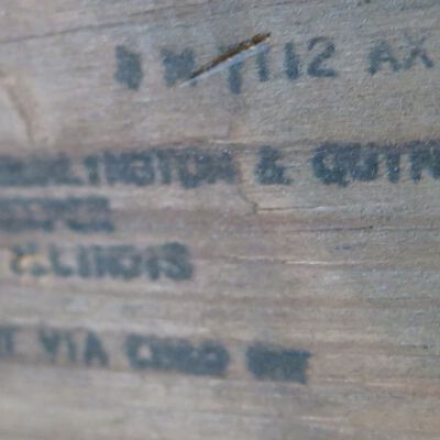 Close up of address.: Origsize: 5.25" (h) x 40" (l); Origformat: Artifact