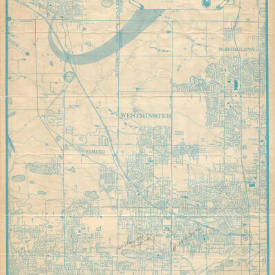 Skeleton Map of Denver and Surrounding Areas from the Broomfield Depot