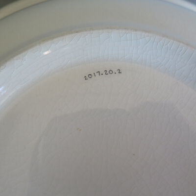 Close up of number and crazing on bottom.: Origsize: 4.75" (h) x 16.75" (; Origformat: Artifact