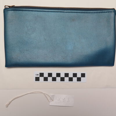 Back of money bag.: Origsize: 10" (w) x 5.5" (l); Origformat: Artifact
