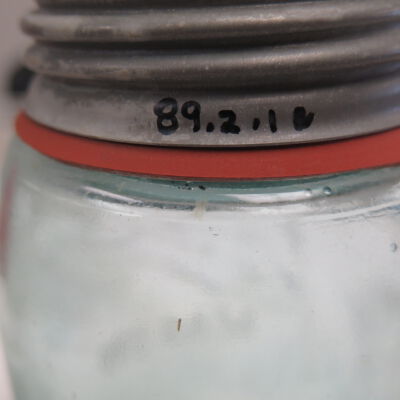 Number on lid.: Origsize: 7" (h) x 3.25" (dia); Origformat: Artifact