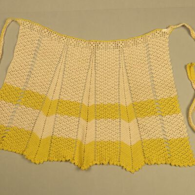 Ivory and Yellow Crocheted Apron