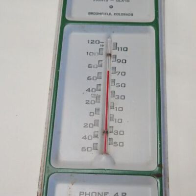 Thermometer: Origsize: 11" (h) x 4" (w); Origformat: Artifact