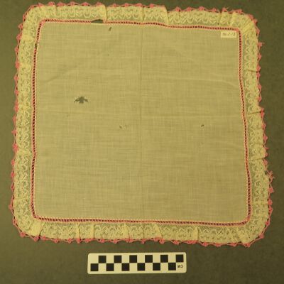 Front of handkerchief.: Origsize: 13" (w) x 12" (l); Origformat: Artifact