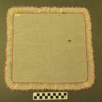 Back of handkerchief.: Origsize: 13" (w) x 12" (l); Origformat: Artifact