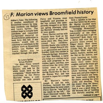 P. Marion views Broomfield history
