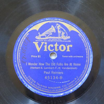 Close up of label on B side of record.: Origsize: 9.75" (diam); Origformat: Artifact