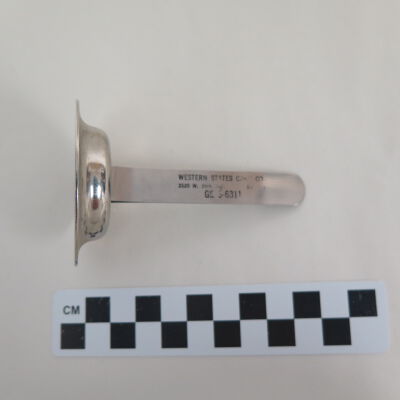 Side of letter holder.: Origsize: 3.5" (h) x 2" (dia); Origformat: Artifact