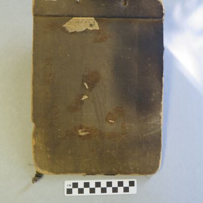 Back of clipboard.: Origsize: 8" (w) x 13" (l) x 2; Origformat: Artifact