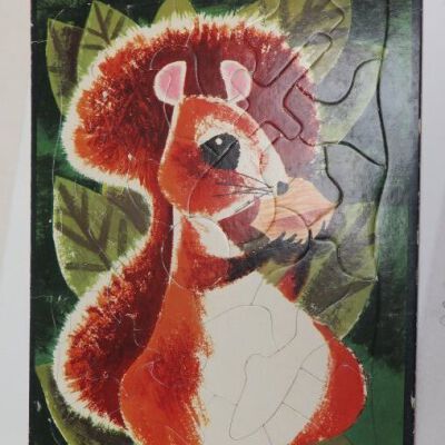 Squirrel puzzle assembled.: Origsize: 11.25" (w) x 15" (l); Origformat: Artifact