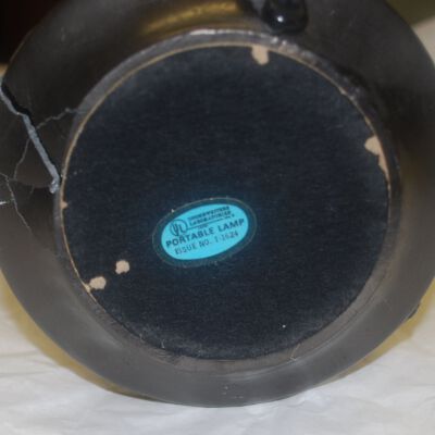 Bottom of lamp: Origsize: 14.5" (h) x 4.75" (d; Origformat: Artifact