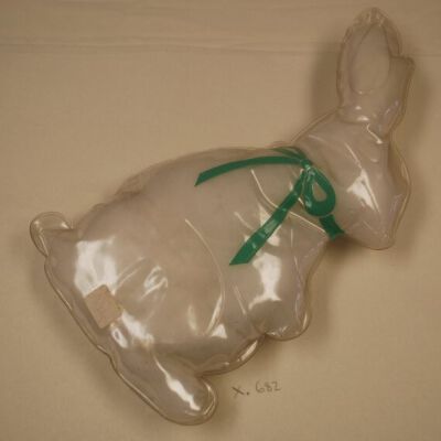 Front of stuffed rabbit: Origsize: 11.5" (h) x 6" (w) x; Origformat: Artifact