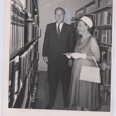 Mamie Eisenhower and Governor John Love at Library Dedication July 7, 1963