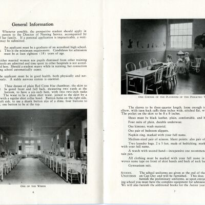 Inside of Colorado Training School for Nurses Announcement: Origsize: 6.5"  x 9.5"; Origformat: Book; Resolution: 300dpi