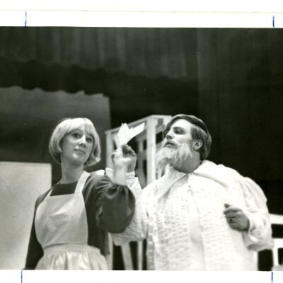 Broomfield High School Play - Woman and Man holding a piece of paper