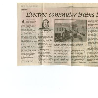 Newspaper Clipping - "Electric Commuter Trains Thrived" by Silvia Pettem