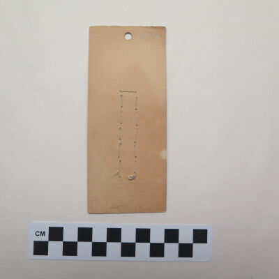Back of card.: Origsize: 2" (w) x 5" (l); Origformat: Artifact
