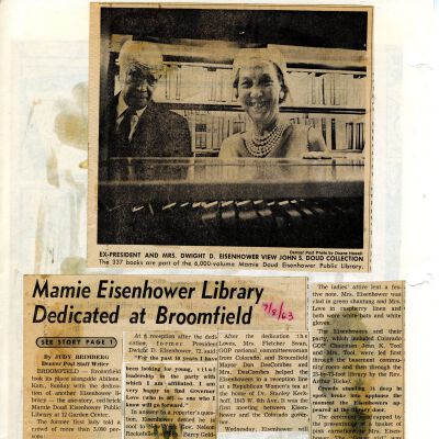 Ike and Mamie Eisenhower Coming Sunday For Dedication of New Library Building