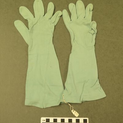 Other side of gloves.: Origsize: 10" (w) x 3" (l); Origformat: Artifact