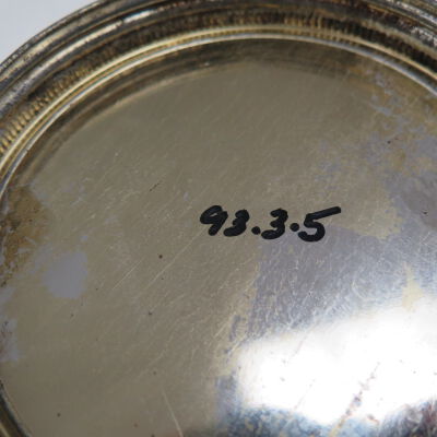 Close up of number on lid.: Origsize: 5.5" (h) x 6.5" (dia; Origformat: Artifact