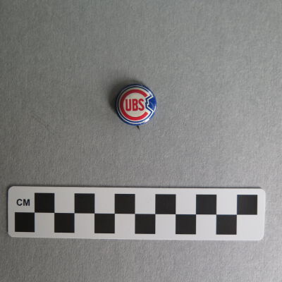 Front of Cubs pin.: Origsize: 0.75" (diam); Origformat: Artifact